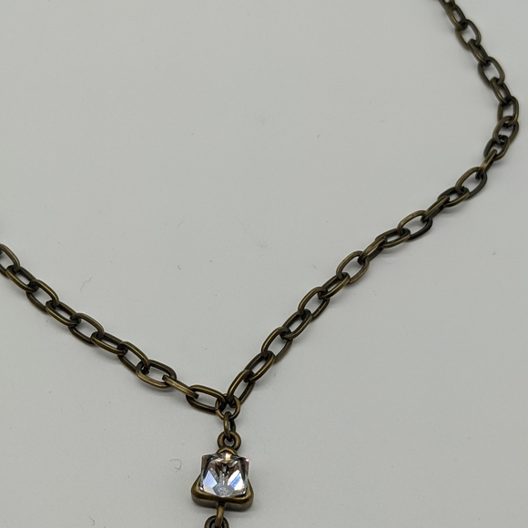 Myka Triple Cube Crystal Pendant and Bronzetone Chain - Picture 5 of 6